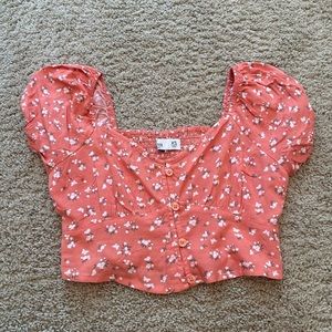 Hollister orange floral top